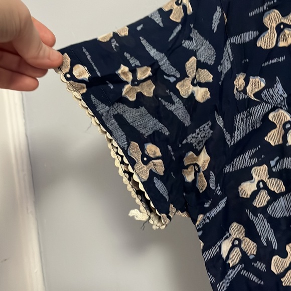 Vintage Mini Button Front Dress Blue Floral M - Picture 3 of 10